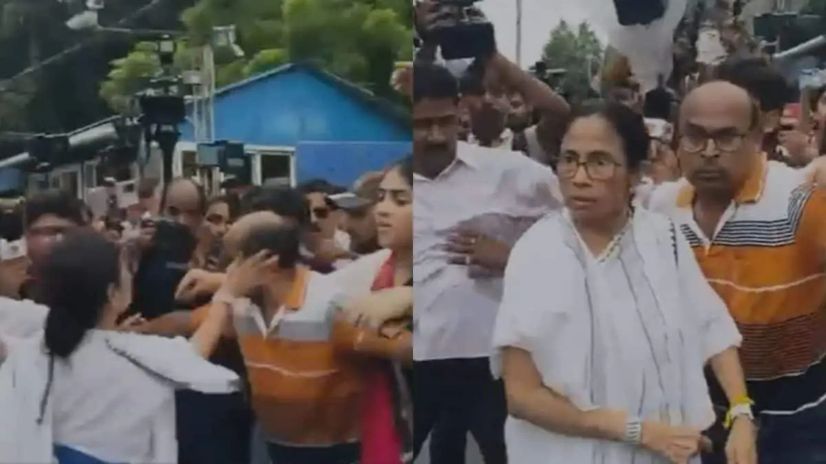 West Bengal CM Mamata Banerjee Slaps TMC Worker During Kolkata Protest